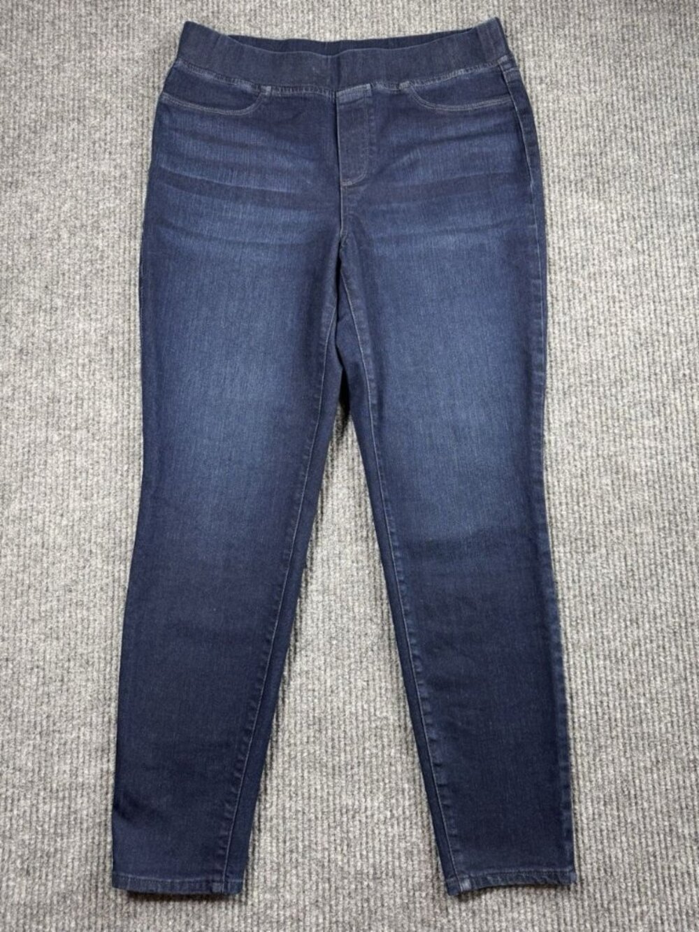 Talbots Flawless Jegging Womens 12 Blue Denim Pull On Dark Wash Jeans Stretch
